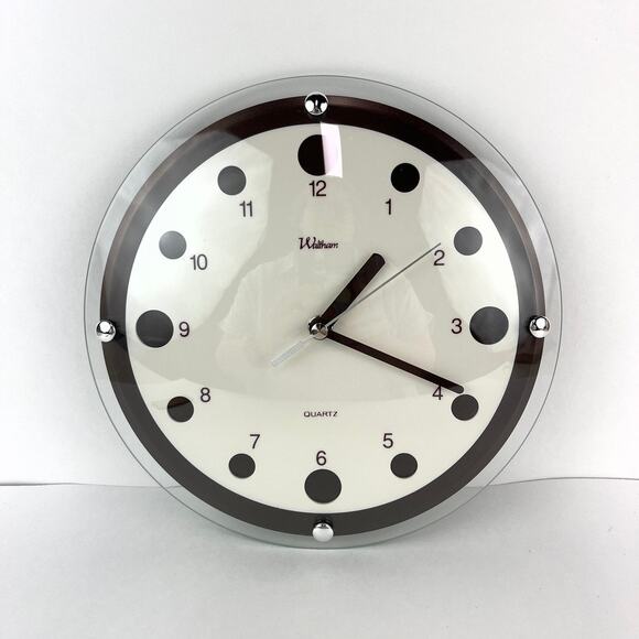 Waltham Quartz Wall Clock Vintage Minimalist - Picture 1 of 6